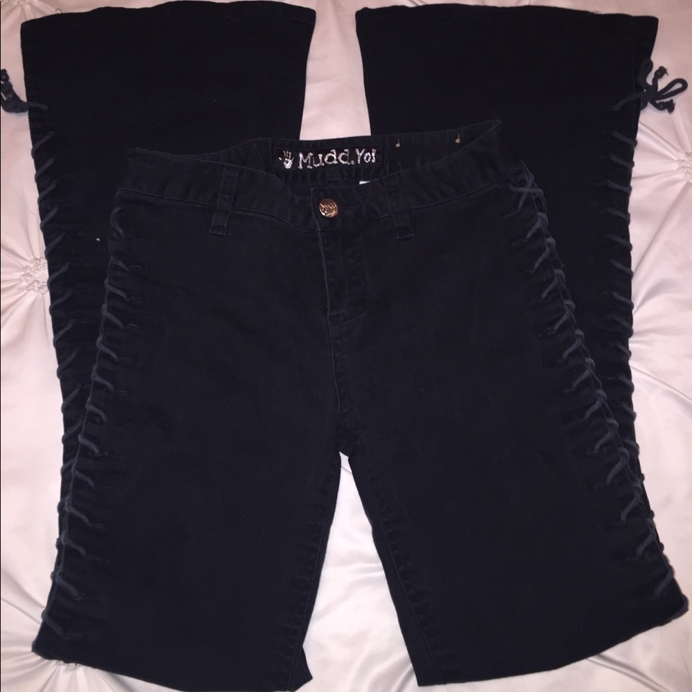 Bell Bottom Lace Up Jeans